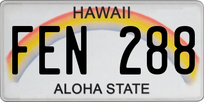 HI license plate FEN288