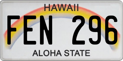 HI license plate FEN296