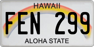HI license plate FEN299