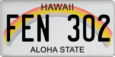 HI license plate FEN302