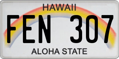 HI license plate FEN307