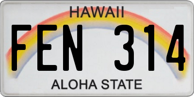 HI license plate FEN314