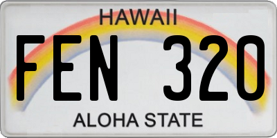 HI license plate FEN320