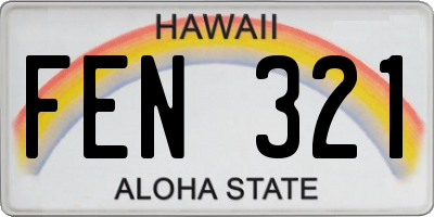 HI license plate FEN321