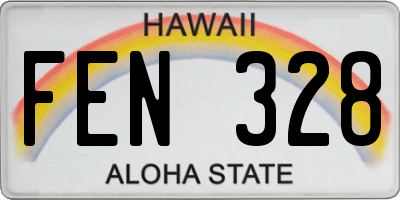 HI license plate FEN328