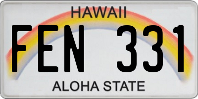 HI license plate FEN331