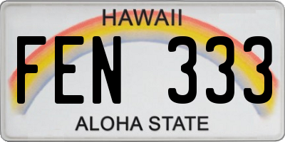HI license plate FEN333