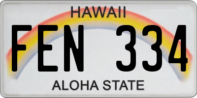 HI license plate FEN334