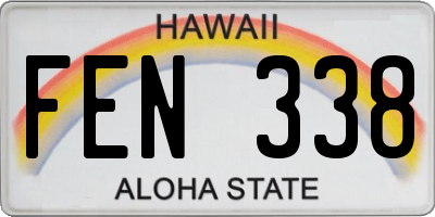 HI license plate FEN338