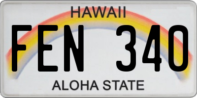 HI license plate FEN340