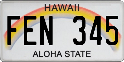 HI license plate FEN345