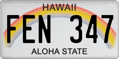 HI license plate FEN347