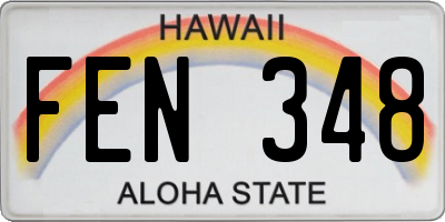 HI license plate FEN348