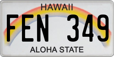 HI license plate FEN349