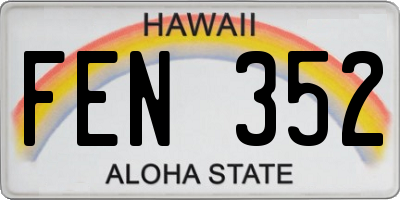 HI license plate FEN352