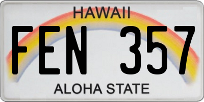 HI license plate FEN357