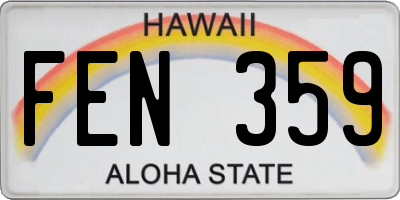 HI license plate FEN359