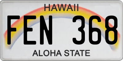 HI license plate FEN368