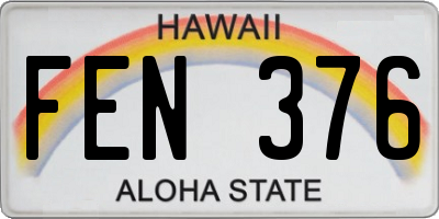 HI license plate FEN376