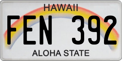 HI license plate FEN392