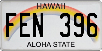HI license plate FEN396