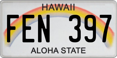 HI license plate FEN397