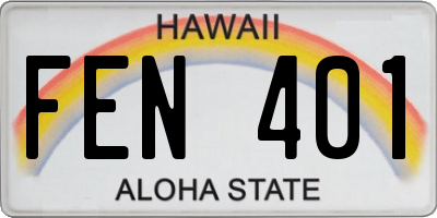 HI license plate FEN401