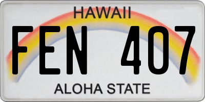 HI license plate FEN407