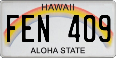 HI license plate FEN409