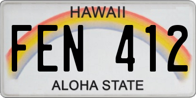 HI license plate FEN412