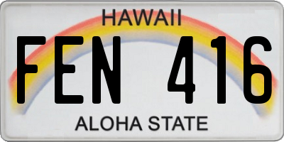 HI license plate FEN416