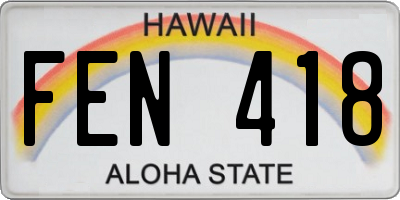 HI license plate FEN418