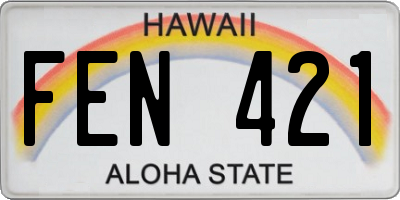HI license plate FEN421