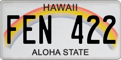 HI license plate FEN422