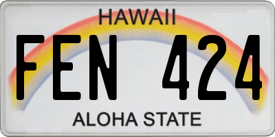 HI license plate FEN424