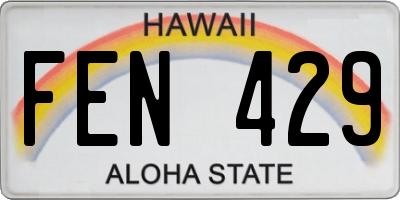 HI license plate FEN429