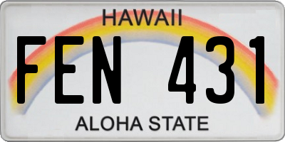 HI license plate FEN431