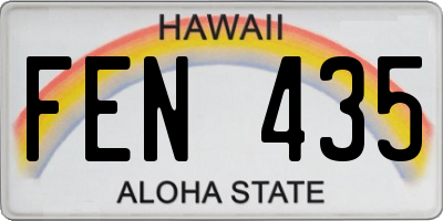 HI license plate FEN435