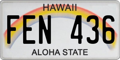 HI license plate FEN436