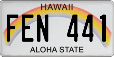 HI license plate FEN441
