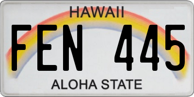 HI license plate FEN445