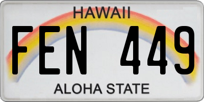 HI license plate FEN449