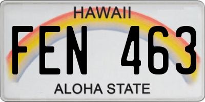 HI license plate FEN463