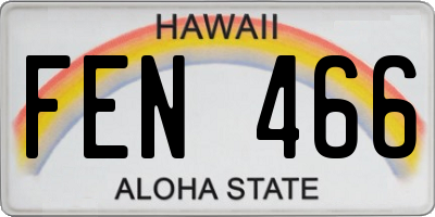 HI license plate FEN466