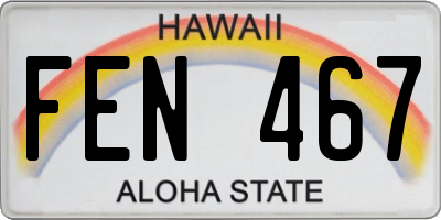 HI license plate FEN467