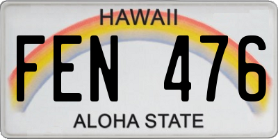 HI license plate FEN476