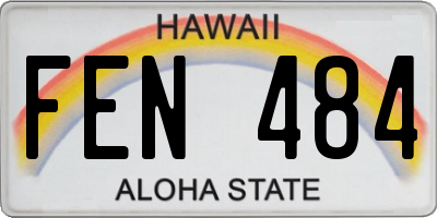 HI license plate FEN484