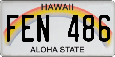 HI license plate FEN486