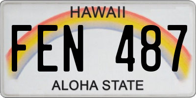 HI license plate FEN487