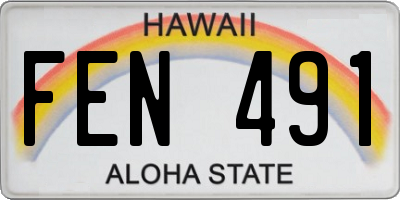 HI license plate FEN491
